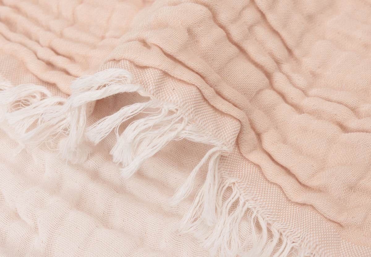 Jollein Muslinfilt Fringe 75x100cm Moonstone/Ivory GOTS