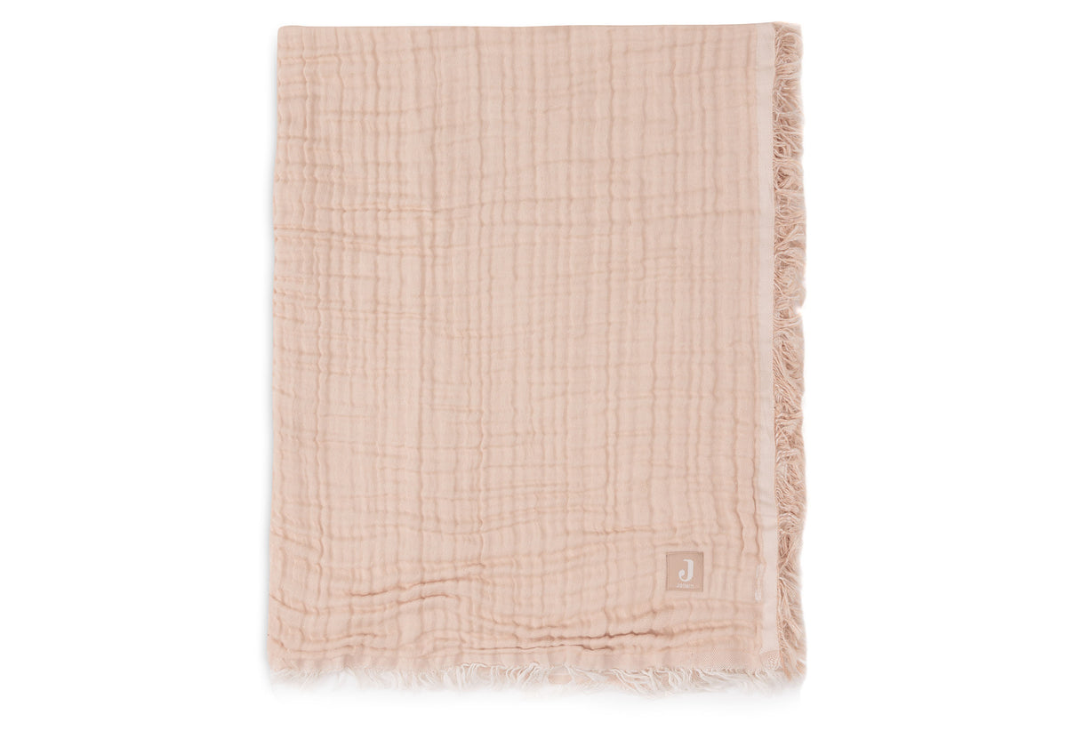 Jollein Muslinfilt Fringe 75x100cm Moonstone/Ivory GOTS
