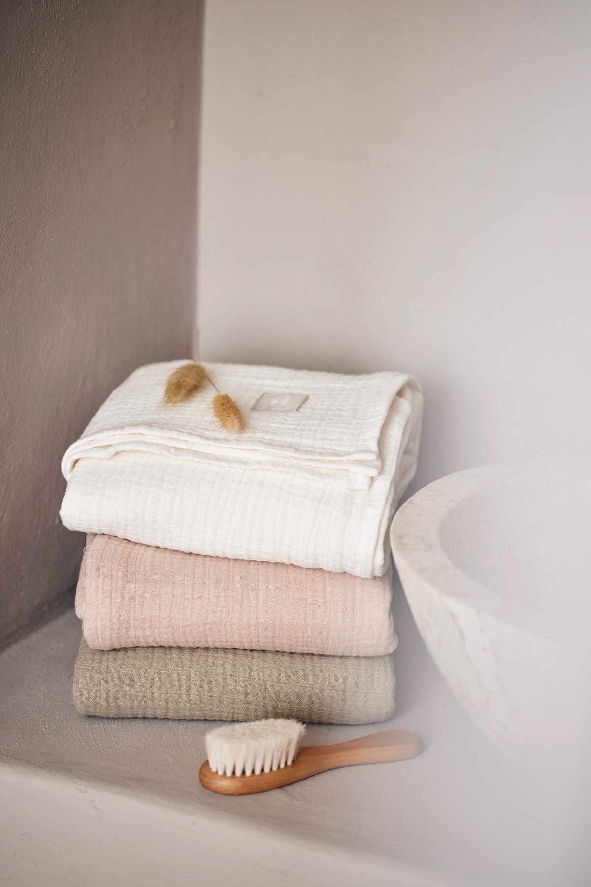 Jollein Muslinfilt 4-pack 70x70cm Olive Green/Ivory