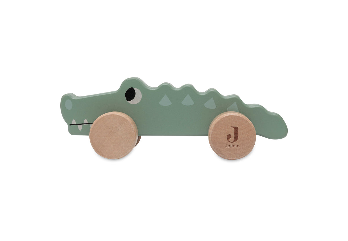 Jollein Träleksak Krokodil på hjul Jungle Jambo