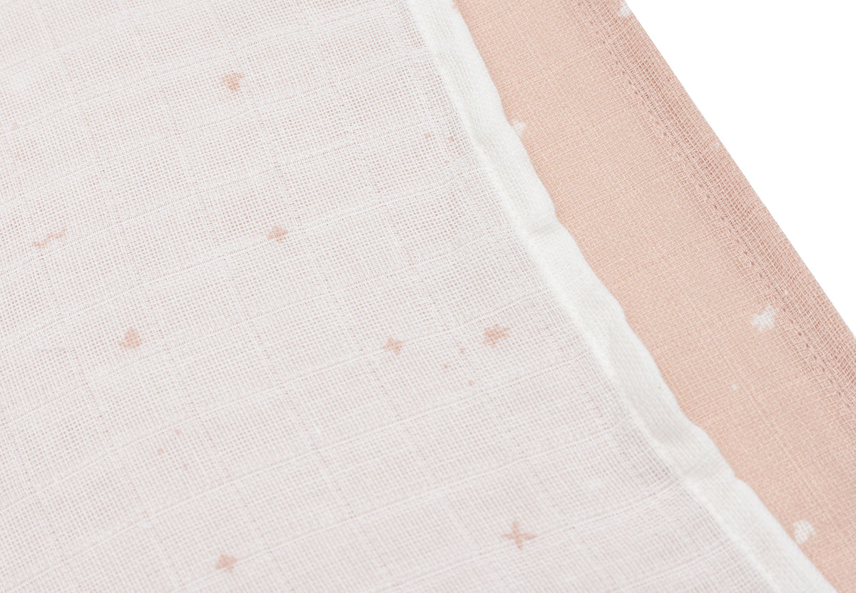 Jollein Muslinfilt 70x70cm Twinkling Wild Rose 3pack