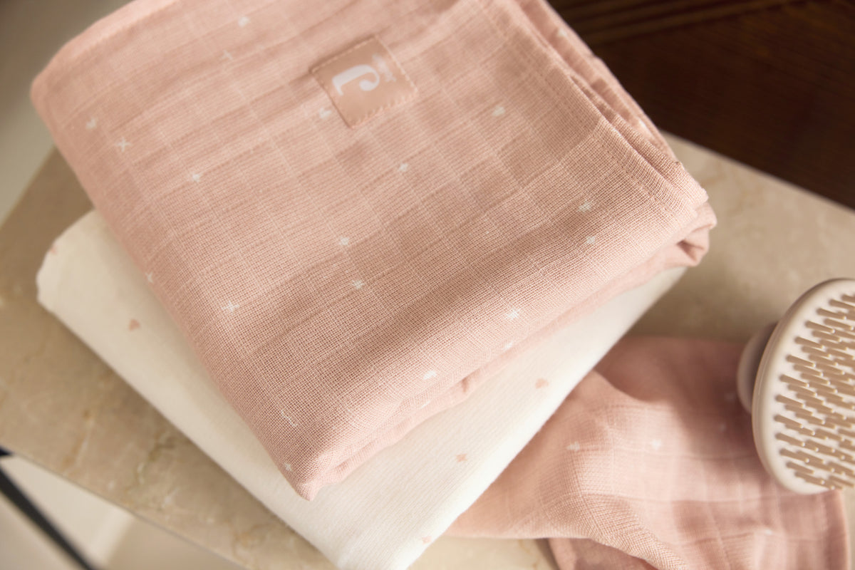 Jollein Muslinfilt 70x70cm Twinkling Wild Rose 3pack