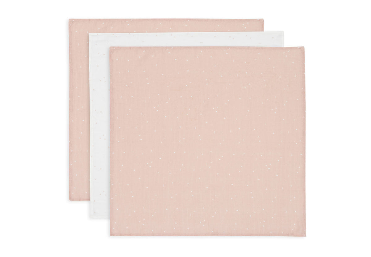 Jollein Muslinfilt 70x70cm Twinkling Wild Rose 3pack