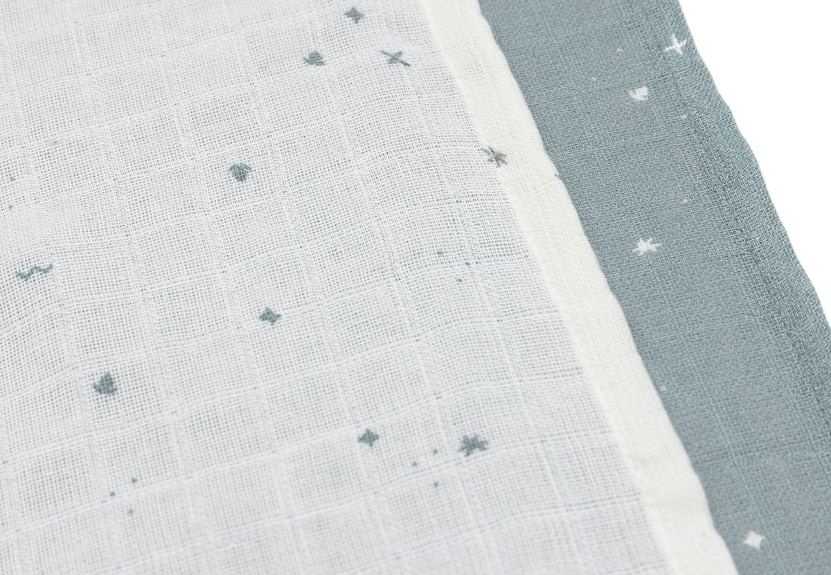 Jollein Muslinfilt 70x70cm Twinkling Sea Green 3pack
