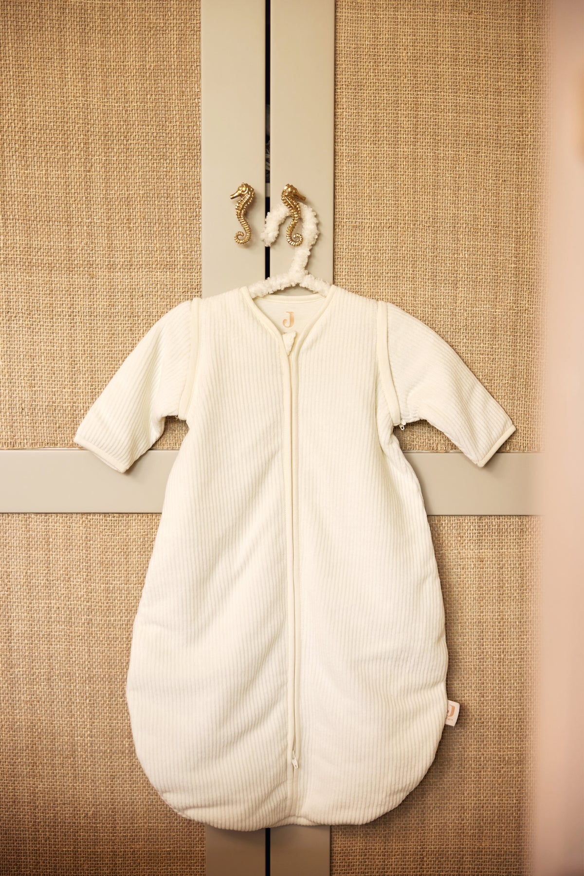 Jollein Sovpåse m avtagbar ärm 70cm Rib Ivory