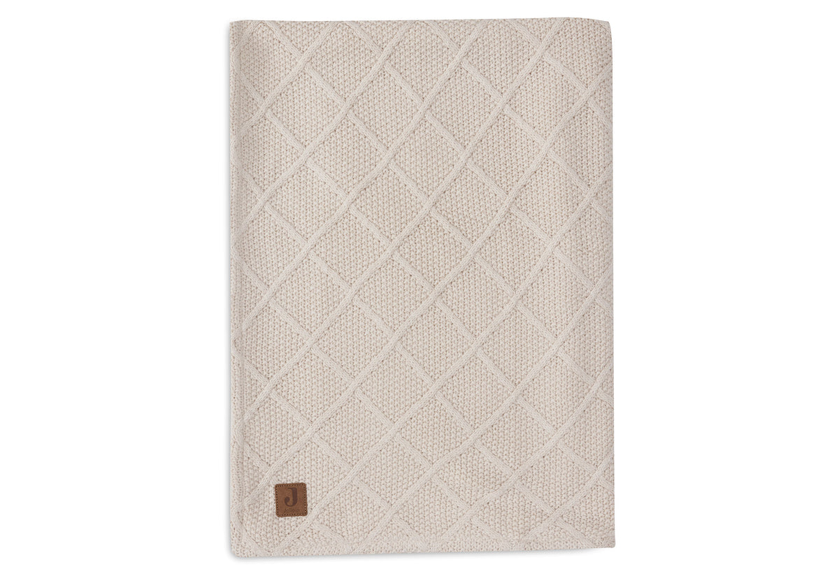 Jollein Filt 75x100cm Check Knit Oatmeal/Teddy Fleece