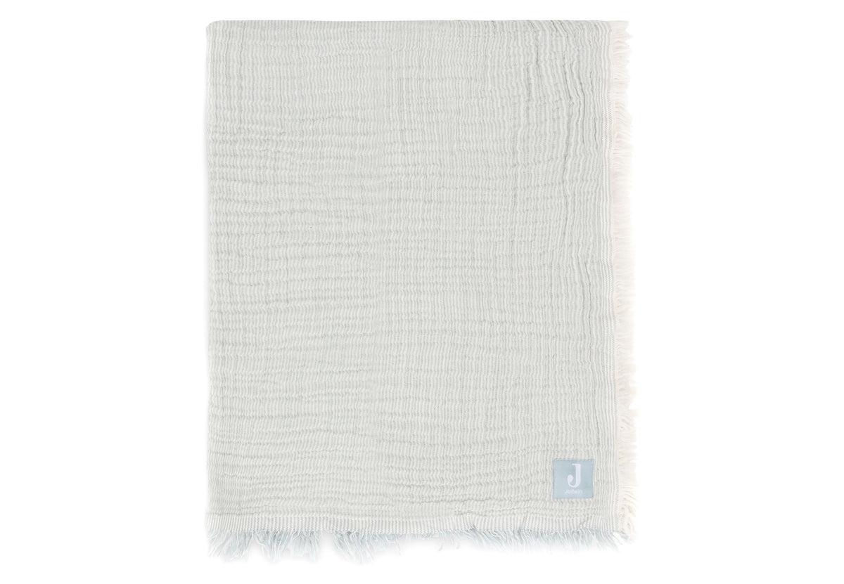 Jollein Filt Muslin 75x100cm Fringe Stripe Sea Green GOTS