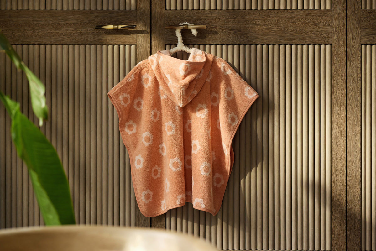 Jollein Badponcho Frotté Jacquard Flower Reversible