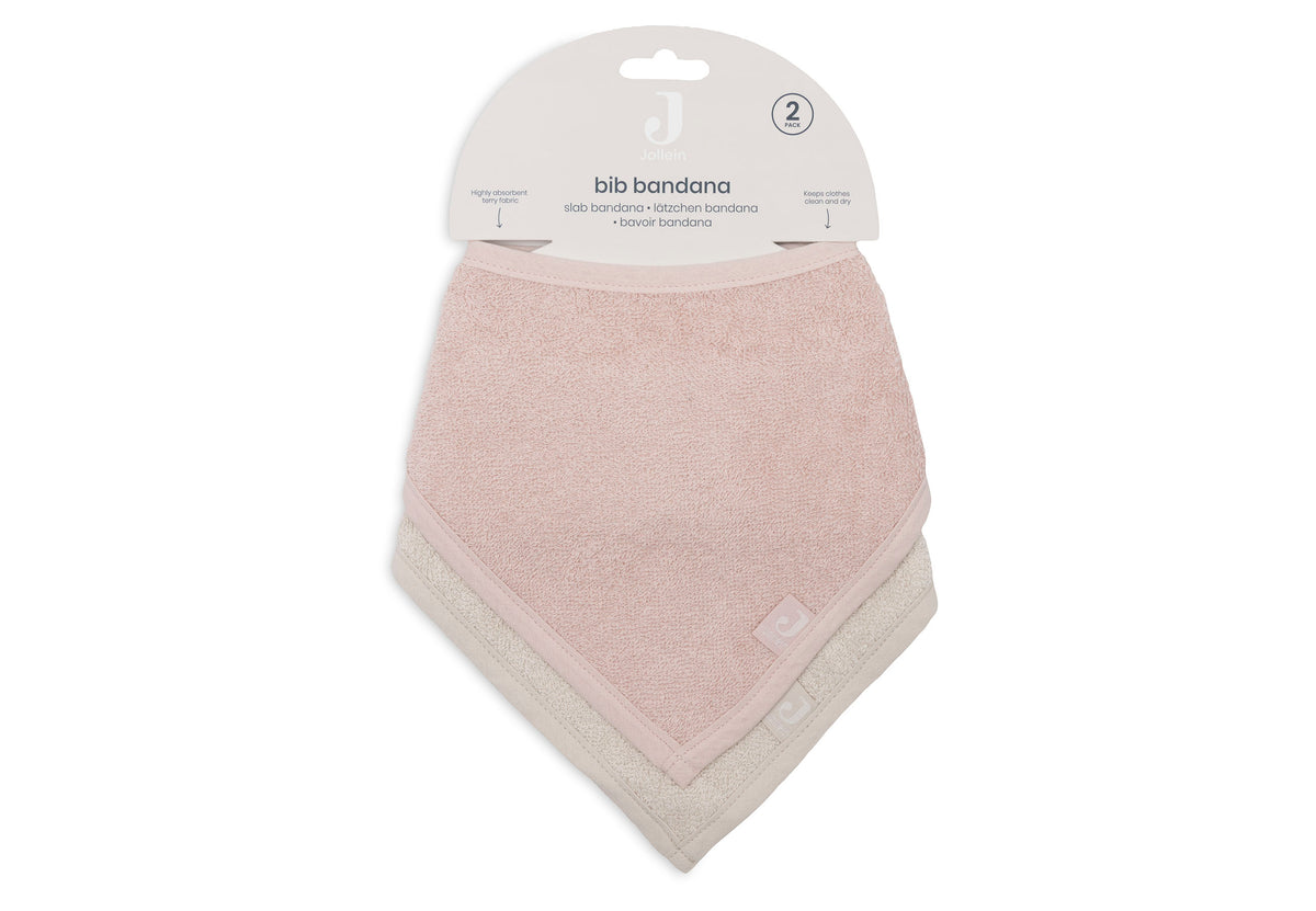 Jollein Haklapp Bandana Silk Rose/Sand (2pack)