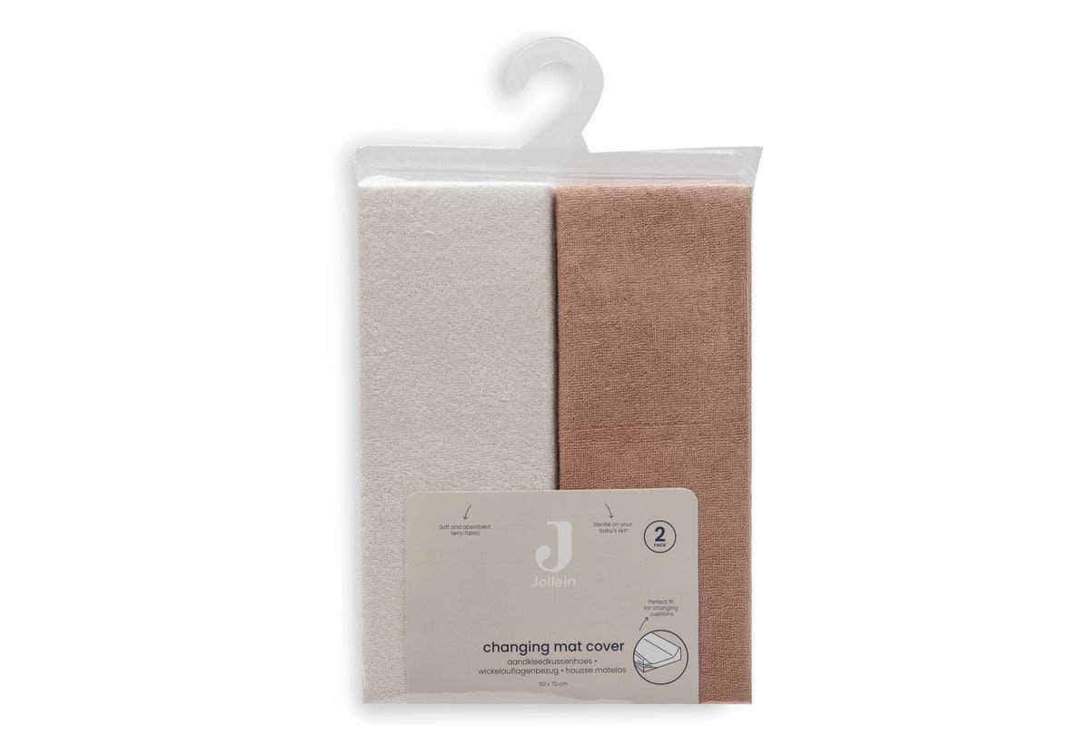 Jollein Skötbäddsöverdrag Frotté 50x70cm Light Terra/Oatmeal (2p)