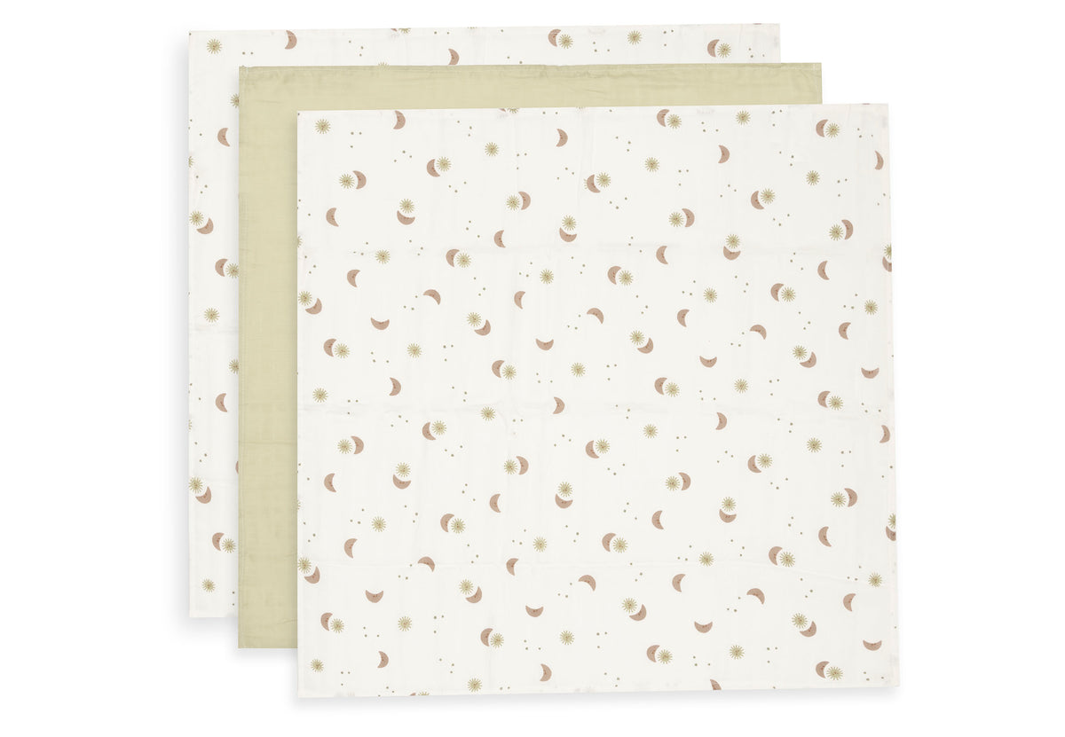 Jollein Muslinfilt 70x70cm Over the Moon (3pack)