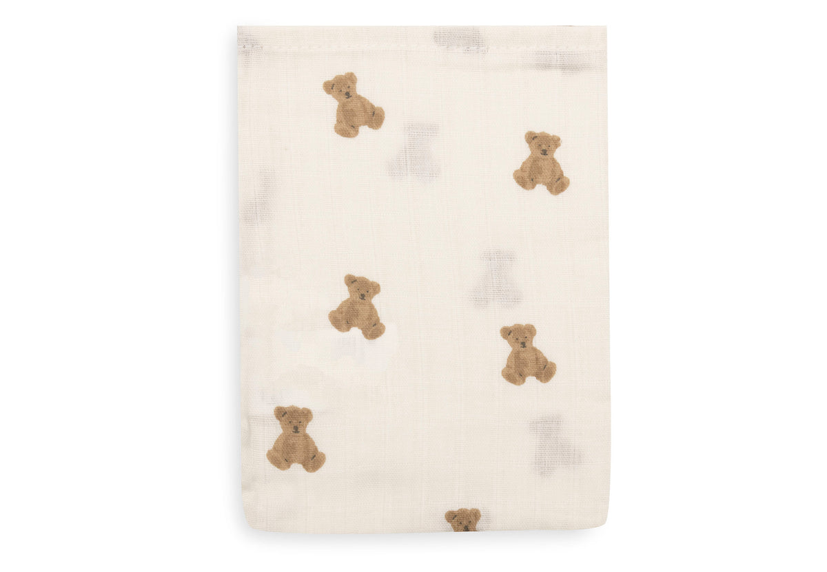 Jollein Tvättvante Muslin 15x20cm Mini Teddy Bear (3pack)