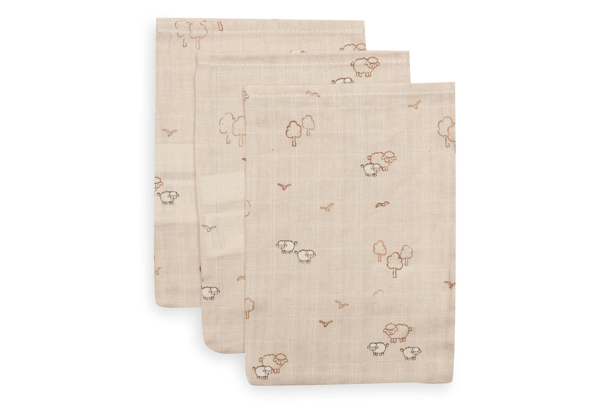 Jollein Tvättvante Muslin 15x20cm Woolly (3pack)