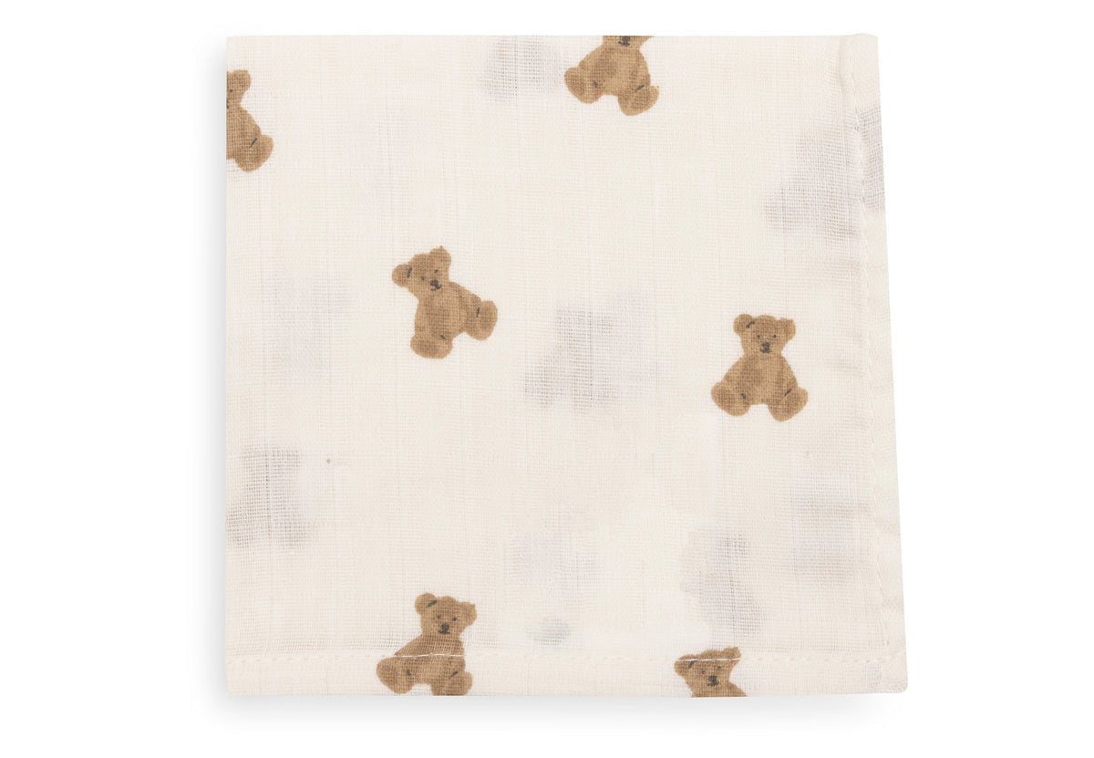 Jollein Tvättlapp i Muslin 31x31cm Mini Teddy Bear (3pack)