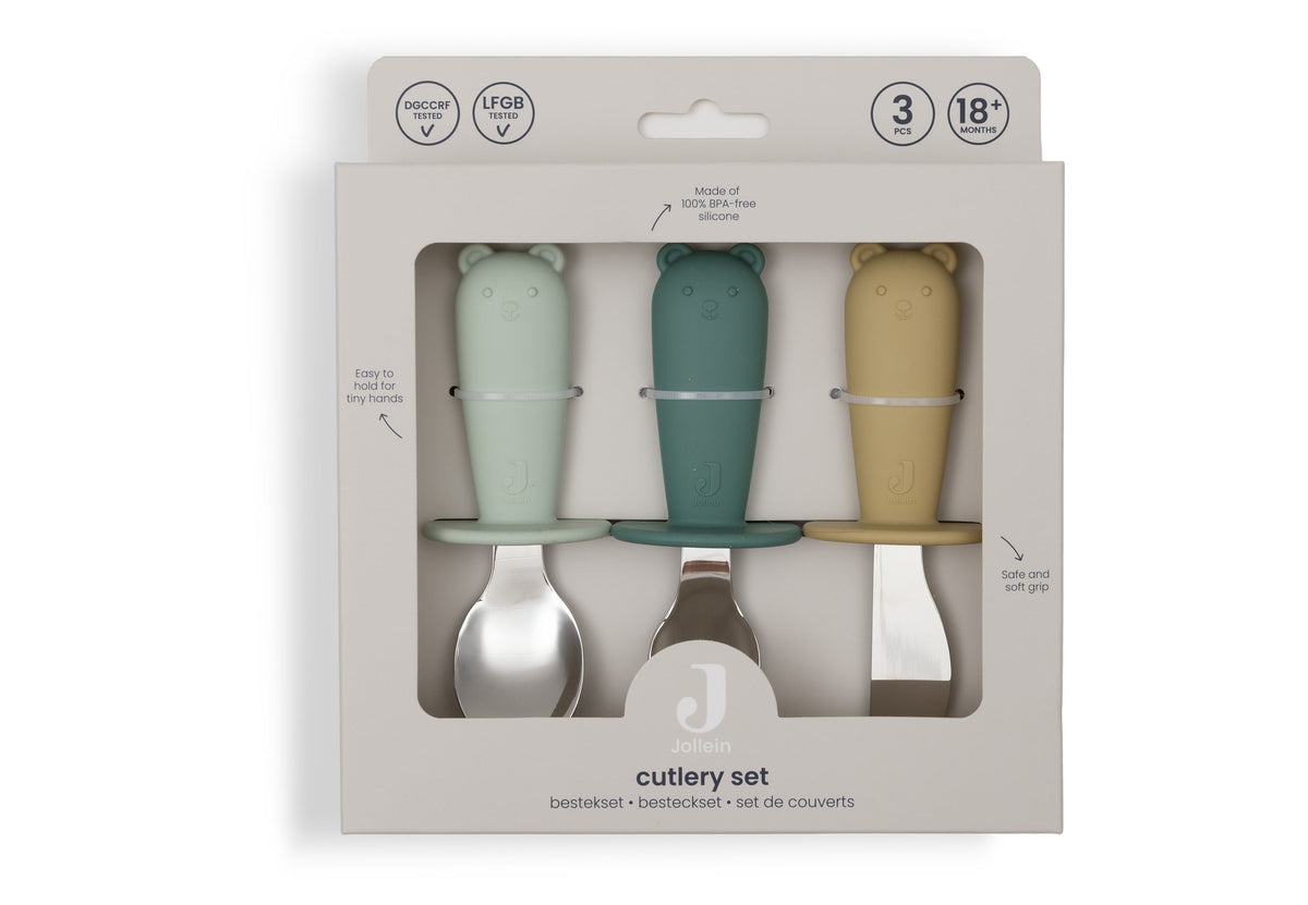 Jollein Bestickset i Silikon Jade Shades