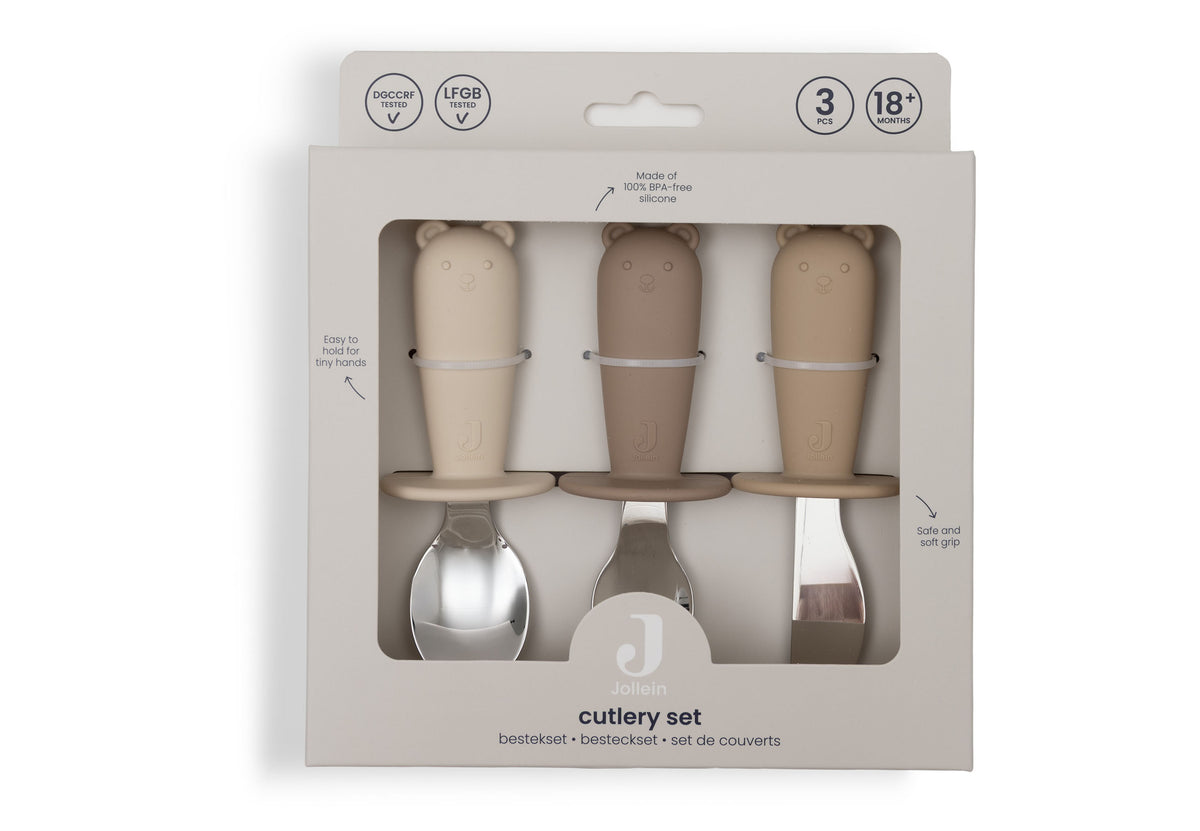 Jollein Bestick set i Silikon Natural Shades
