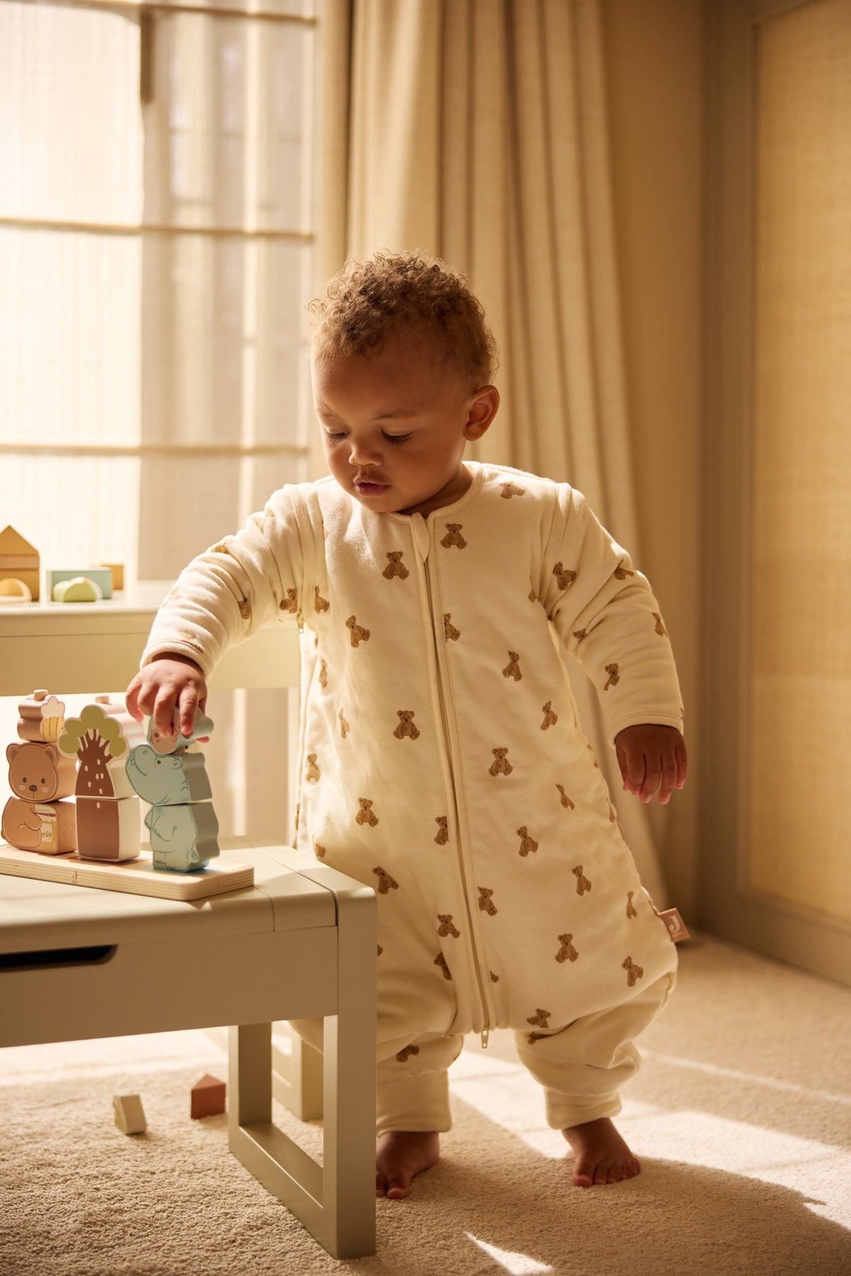 Jollein Sovpåse med ben&avtagbar ärm 92/98cm M.Teddy Bear