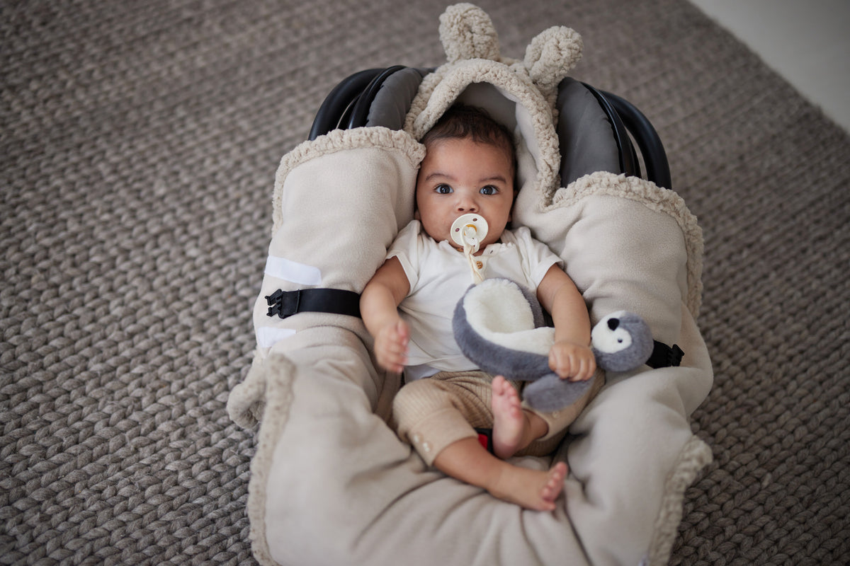 Jollein Omlottåkpåse babyskydd 3/5p Bunny nougat