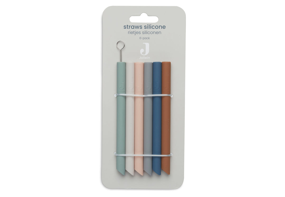 Jollein Sugrör i silikon multicolour (6 pack)