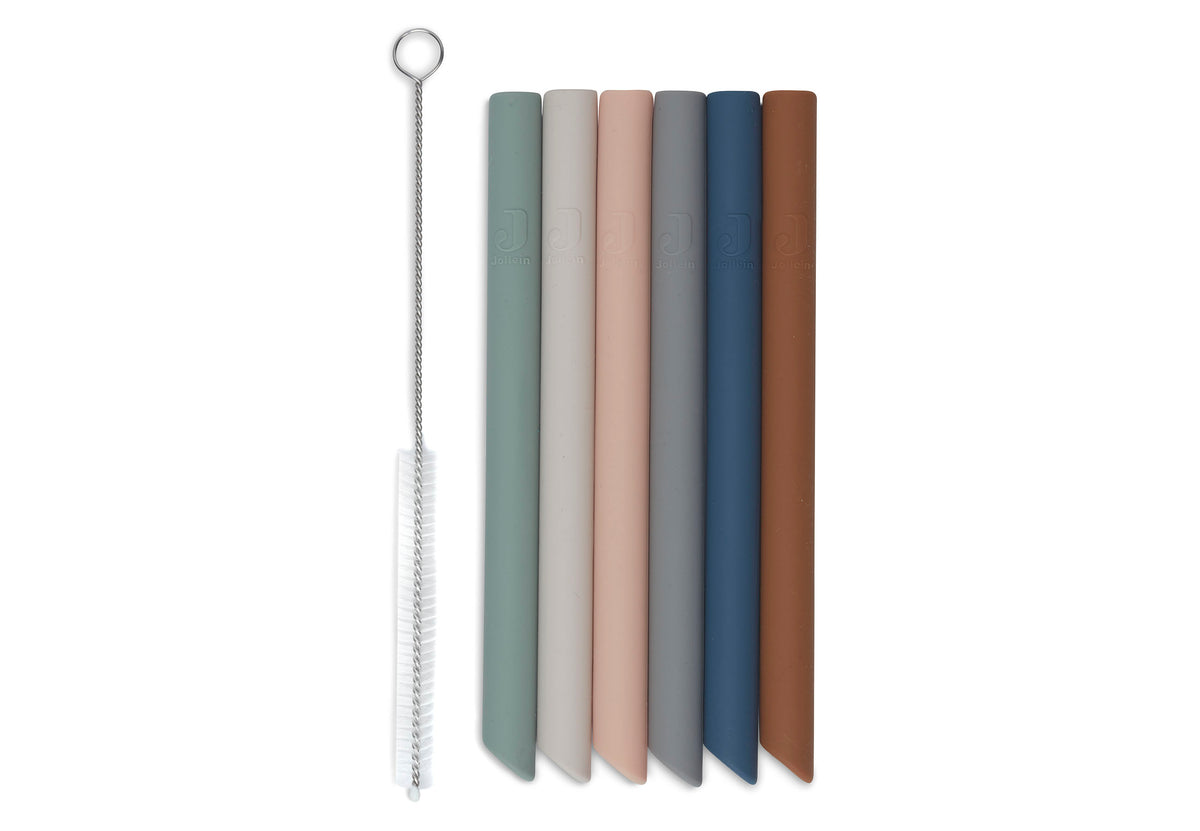 Jollein Sugrör i silikon multicolour (6 pack)