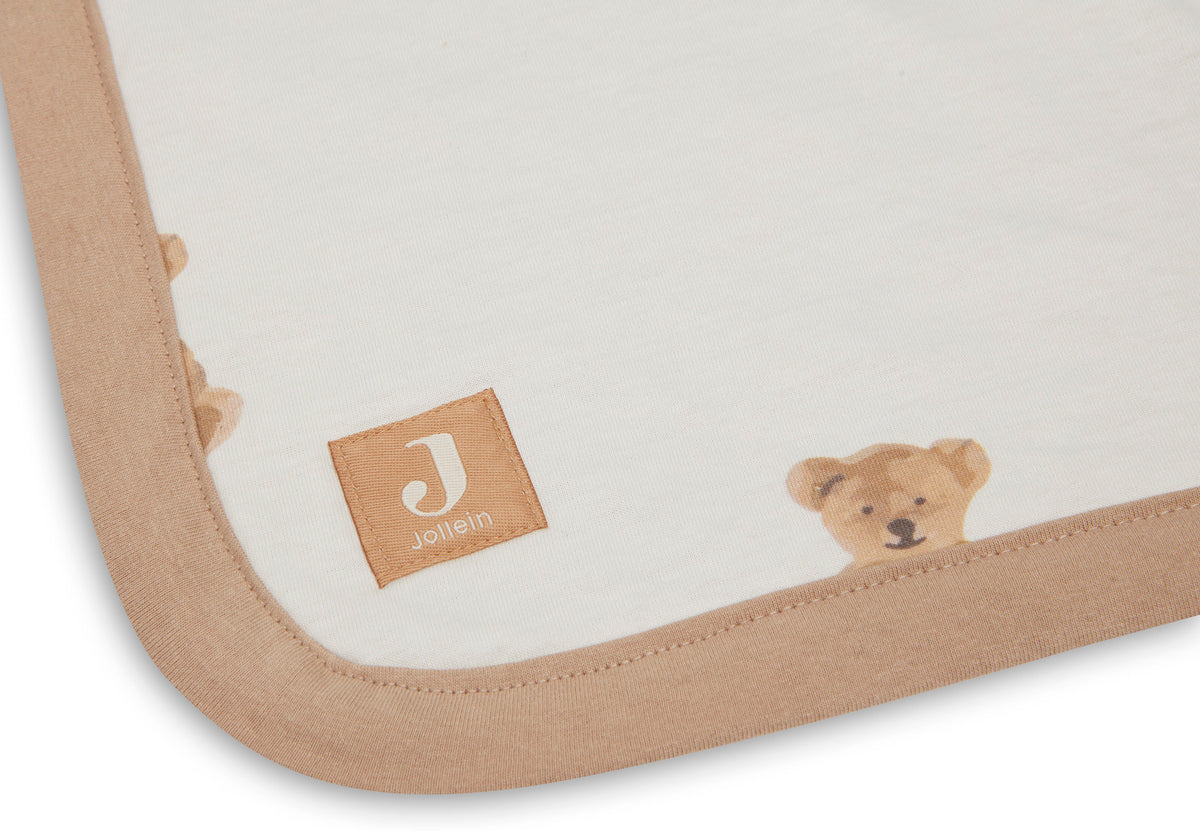 Jollein Pärlsammetfodrad bomullsfilt 75x100cm Teddy Bear