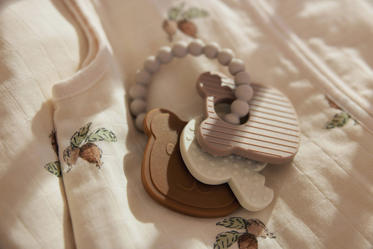 Jollein Bitring i silikon 15x11x1cm Teddy Bear