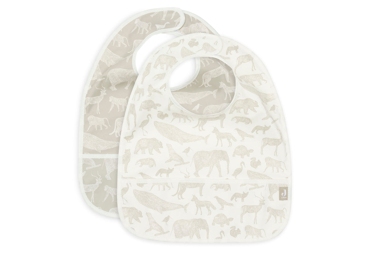 Jollein Haklapp Vattentät Animals Olive green (2pack)