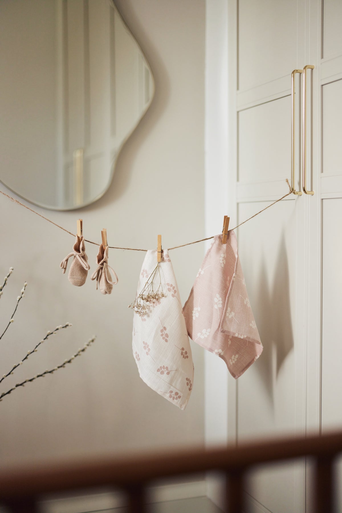 Jollein Muslin tvättlapp 31 x 31 cm Twig Wild Rose (3-pack)