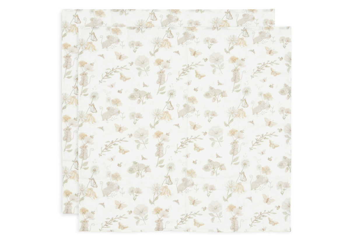 Jollein Muslinfilt 70x70cm Dreamy Mouse (2-pack)