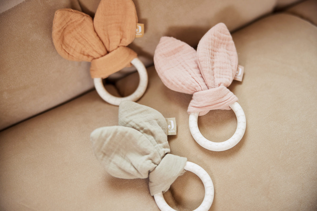 Jollein Bitring Silicone Bunny Ears Wild Rose