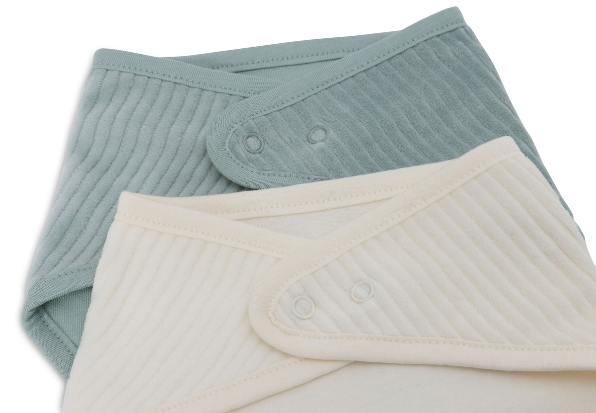 Jollein Bib Bandana Velvet Rib Sea Green/Ivory (2pack)
