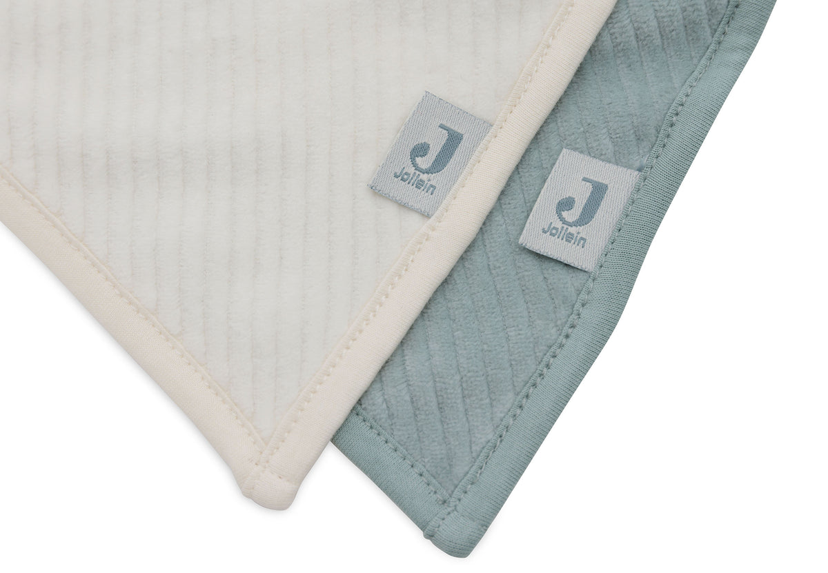 Jollein Bib Bandana Velvet Rib Sea Green/Ivory (2pack)