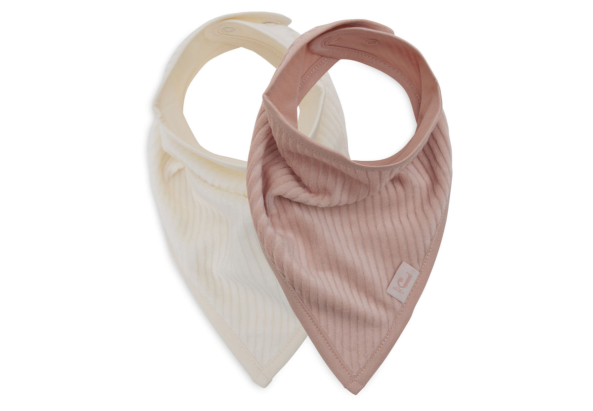 Jollein Bib Bandana Velvet Rib Wild Rose/Ivory (2pack)