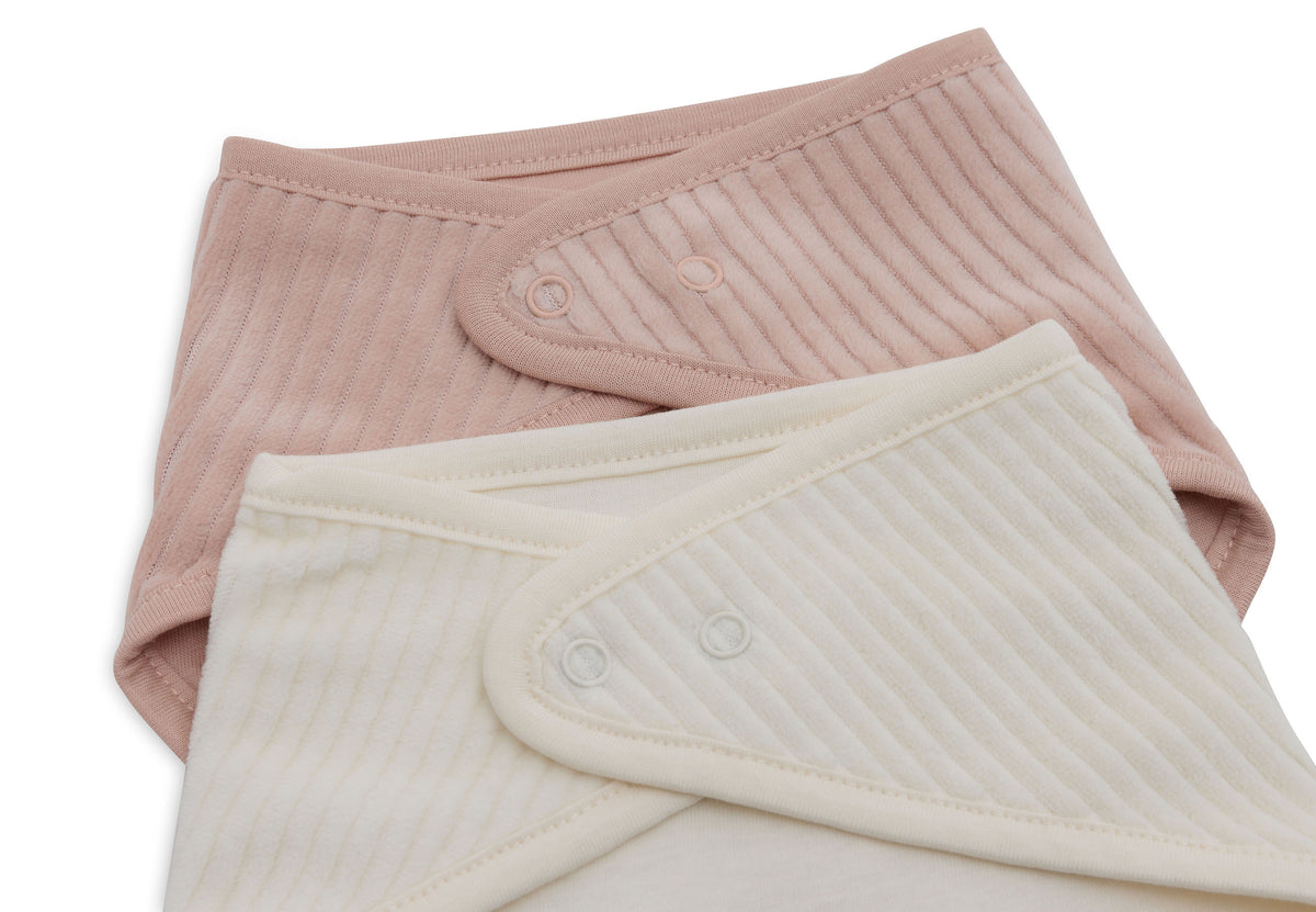 Jollein Bib Bandana Velvet Rib Wild Rose/Ivory (2pack)