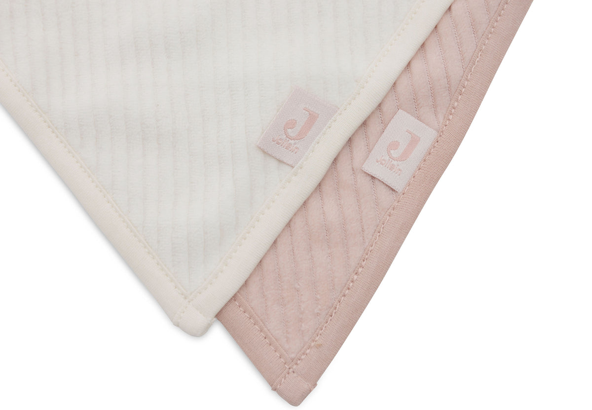 Jollein Bib Bandana Velvet Rib Wild Rose/Ivory (2pack)