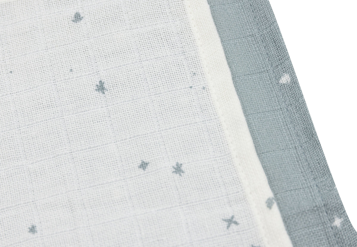 Jollein Muslin Tvättlapp 31x31cm Twinkling Sea Green 3pack