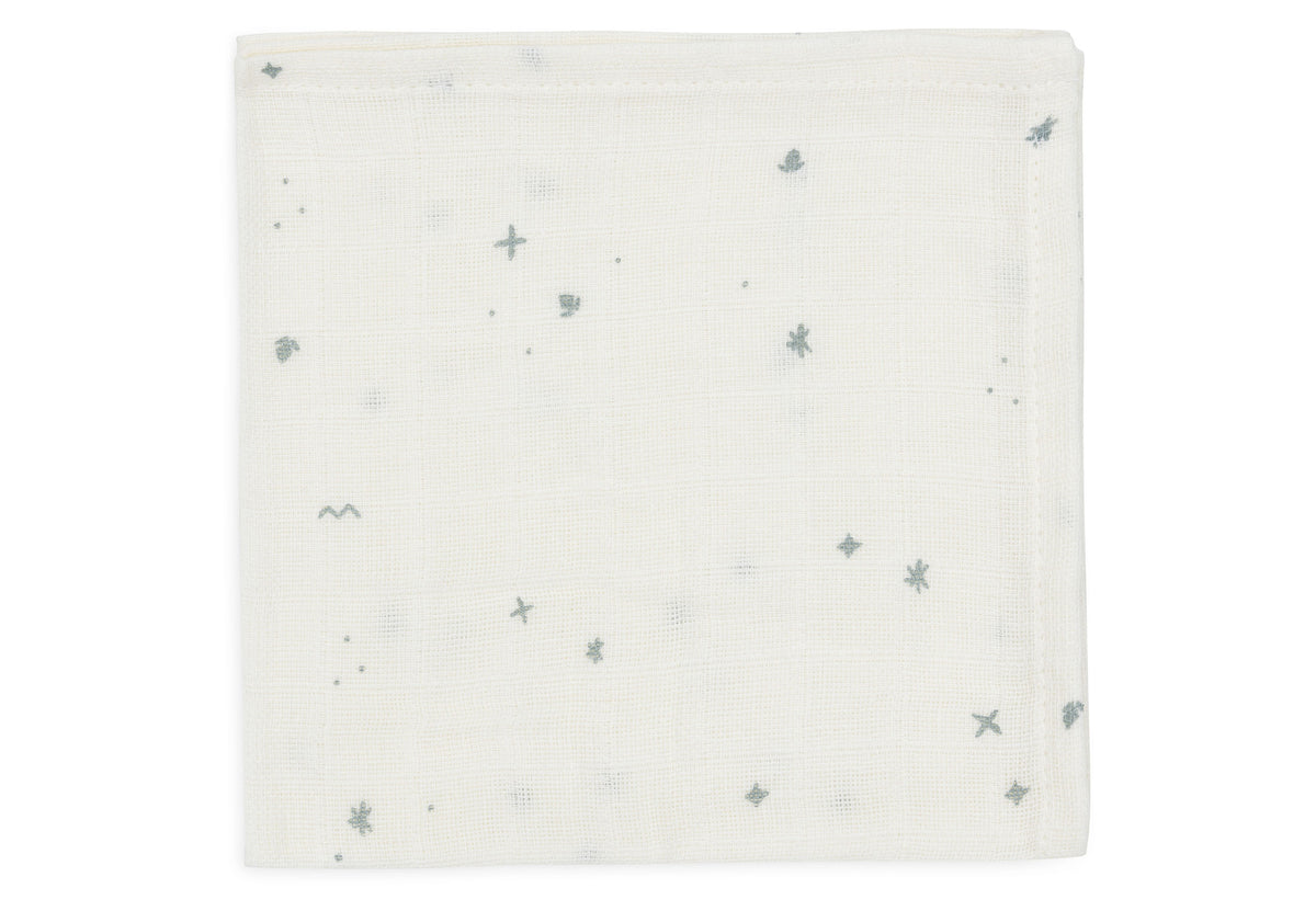 Jollein Muslin Tvättlapp 31x31cm Twinkling Sea Green 3pack