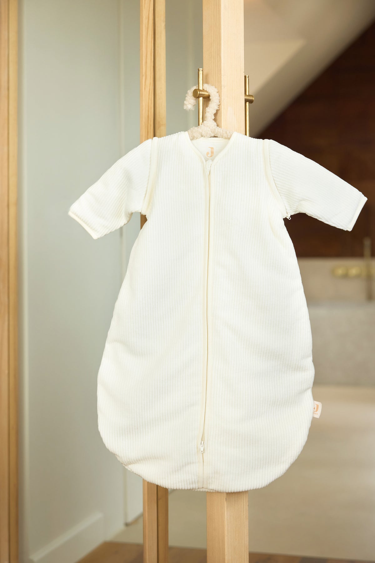 Jollein Sovpåse m avtagbar ärm 70cm Rib Ivory