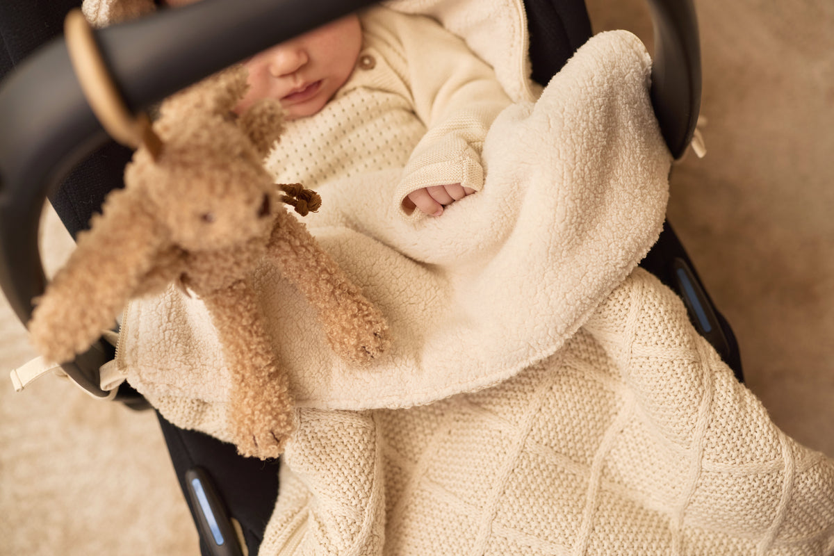 Jollein Åkpåse Babyskydd 0+ 3/5 points Check Knit Oatmeal