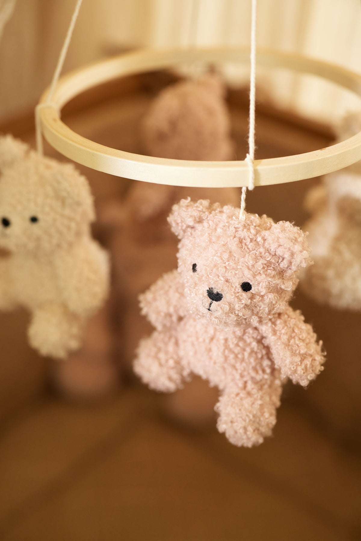 Jollein Sängmobil Teddy Bear Wild Rose/Naturel