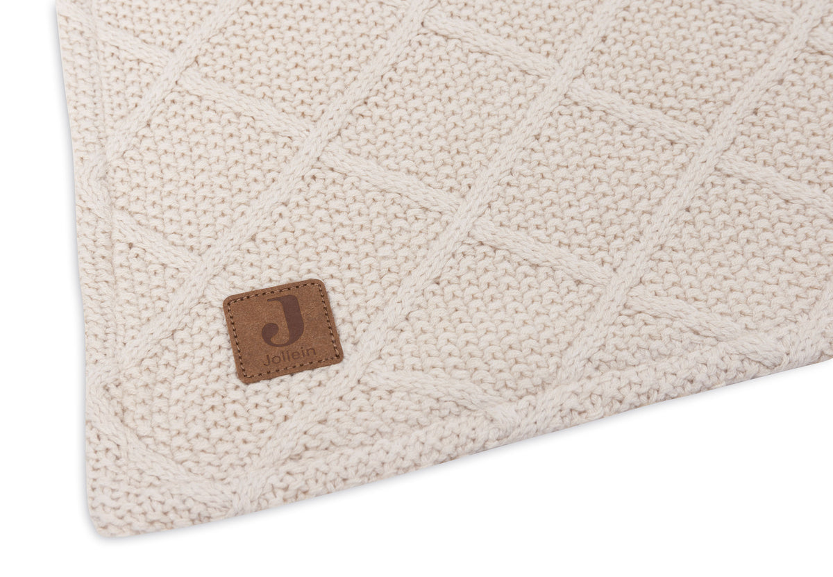 Jollein Filt 75x100cm Check Knit Oatmeal/Teddy Fleece