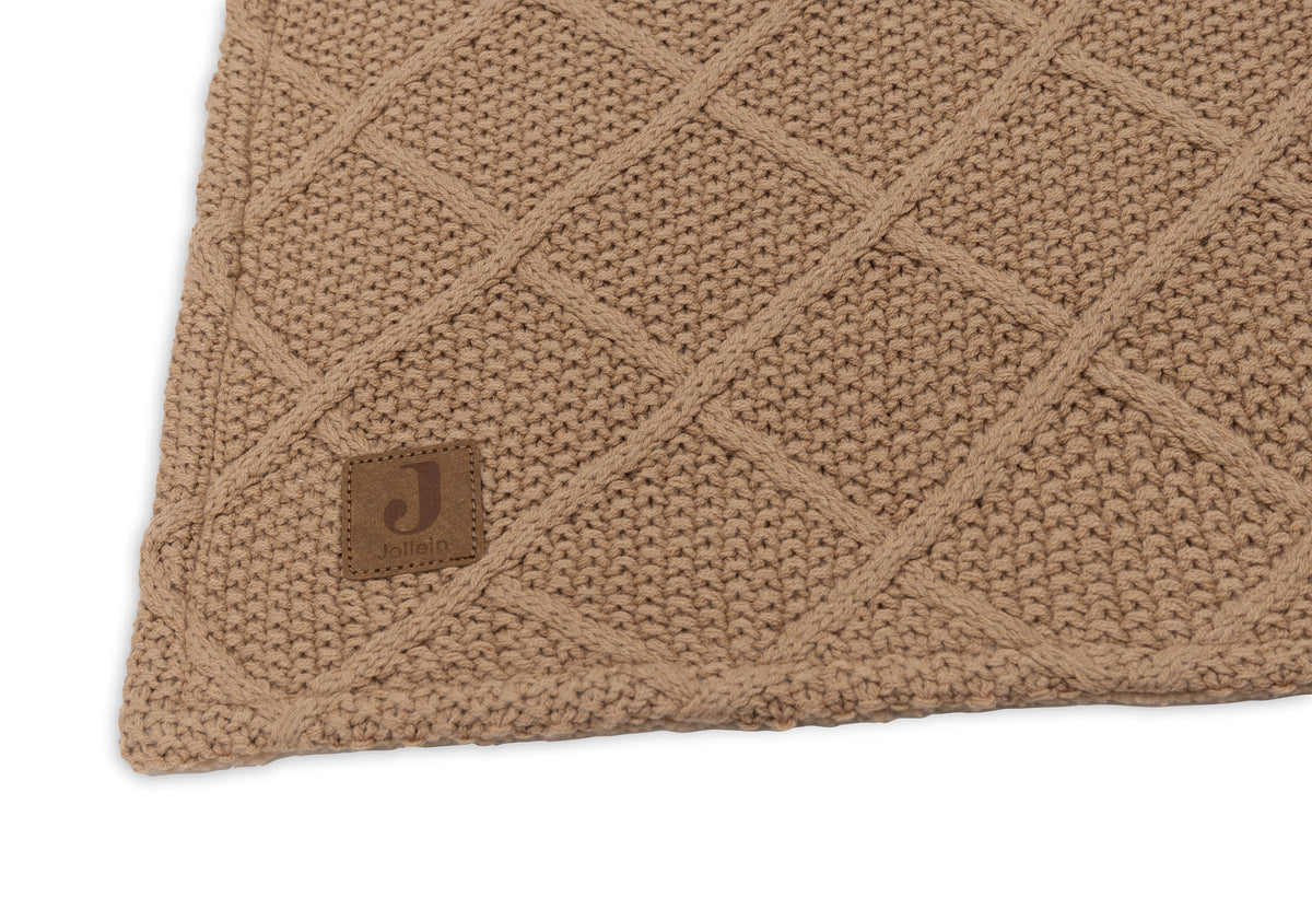 Jollein Filt 75x100cm Check Knit Biscuit/Teddy Fleece