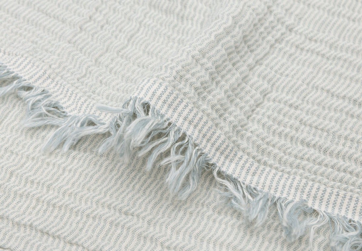 Jollein Filt Muslin 75x100cm Fringe Stripe Sea Green GOTS