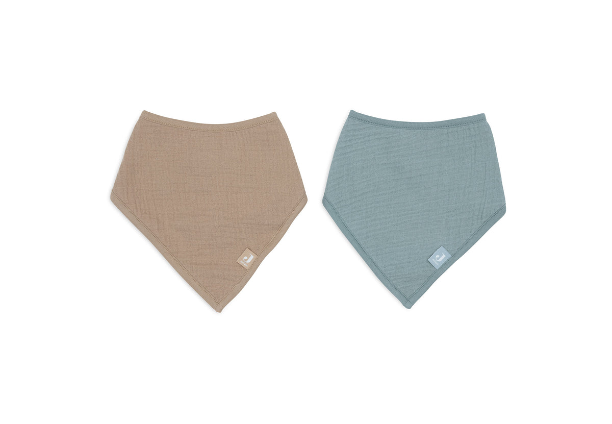 Jollein Bandana Bib Muslin Sea Green/Biscuit 2p