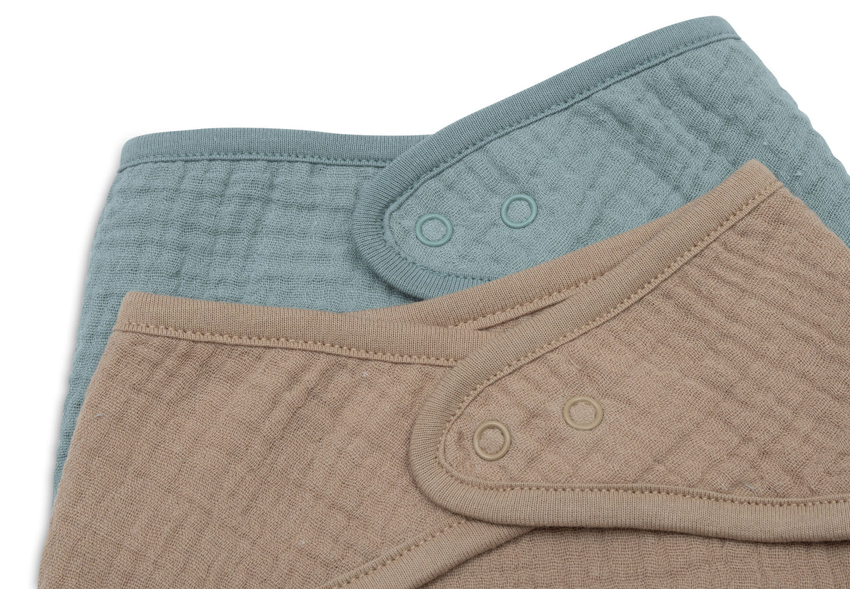 Jollein Bandana Bib Muslin Sea Green/Biscuit 2p
