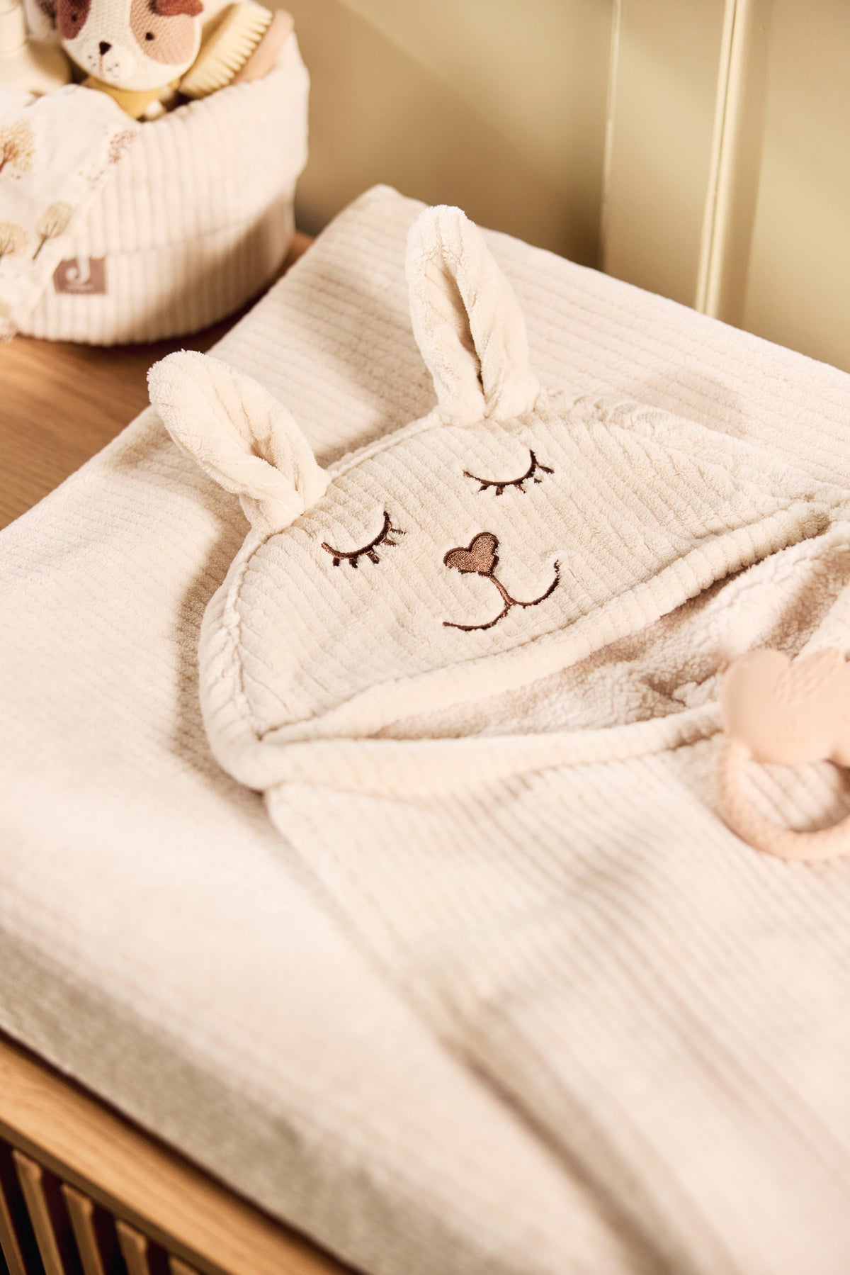 Jollein Omlottåkpåse Bunny Cloudy Rib Oatmeal