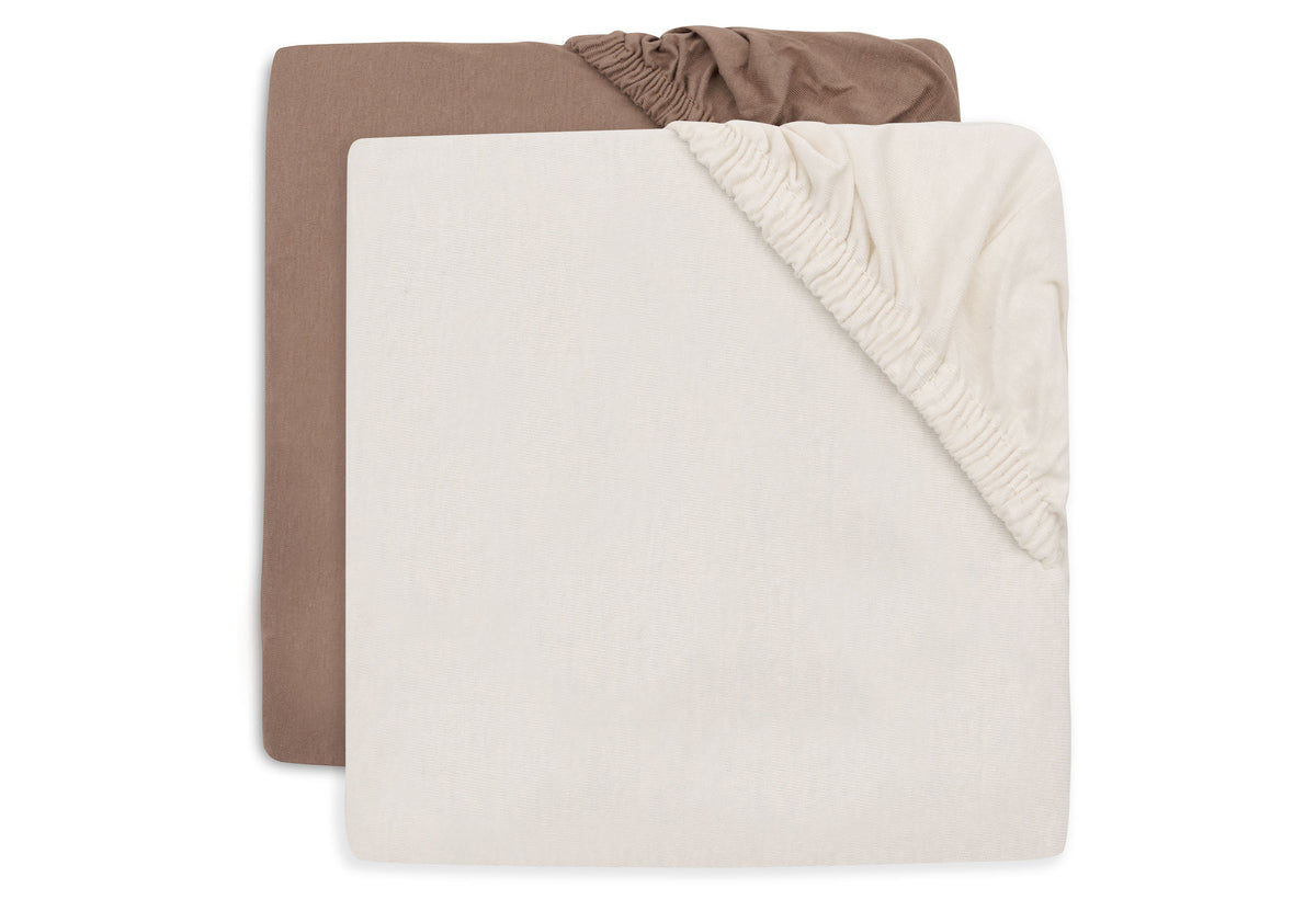 Jollein Dra-på lakan 40/50x80/90cm Milky Coffee/Ivory (2pack)