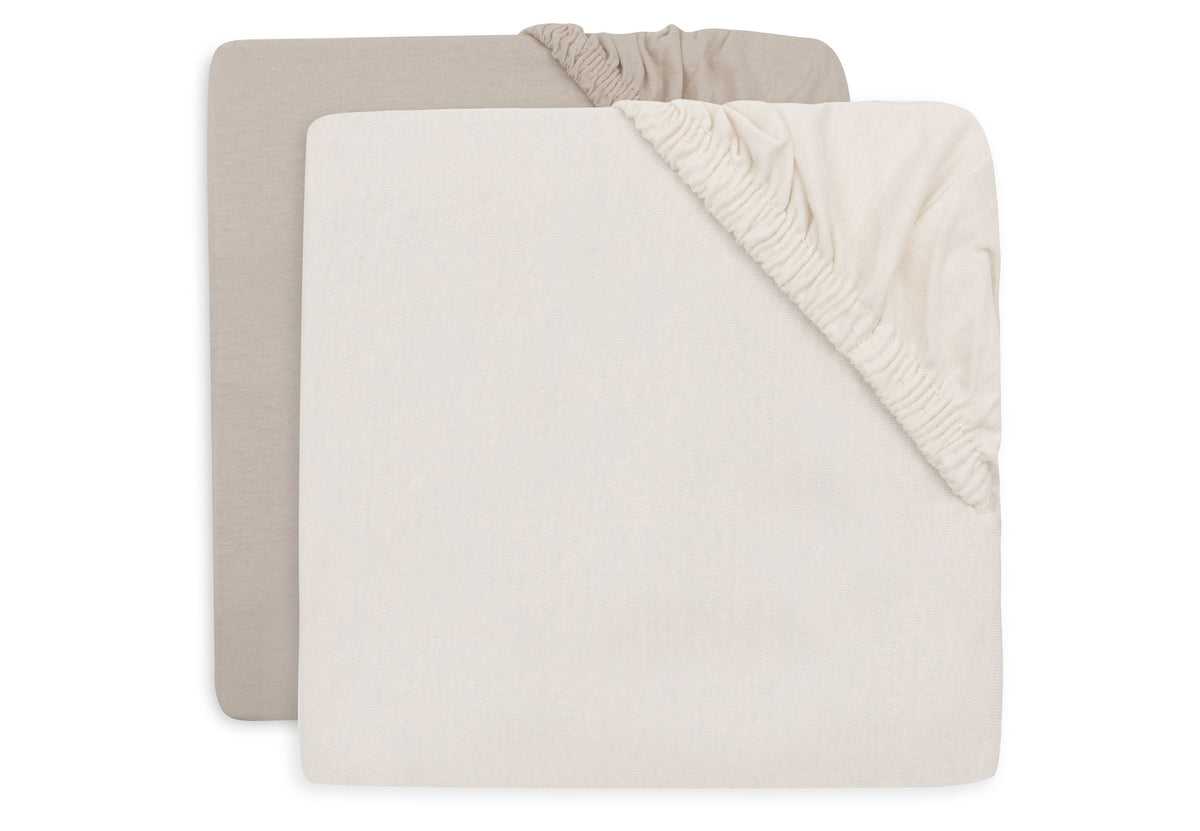 Jollein Dra-på lakan 40/50x80/90cm Oatmeal/Sand (2pack)