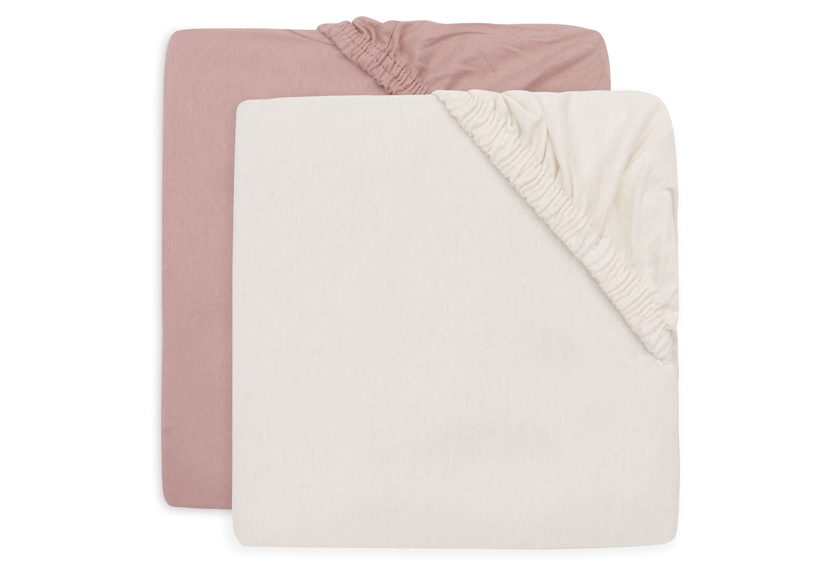 Jollein Dra-på lakan 60x120cm Wild Rose/Ivory (2pack)