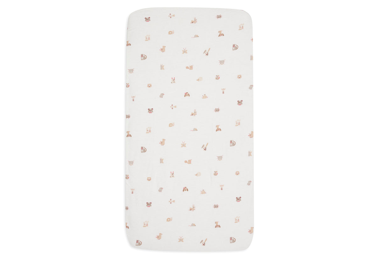 Fitted Sheet Jersey 60x120cm Animal Friends